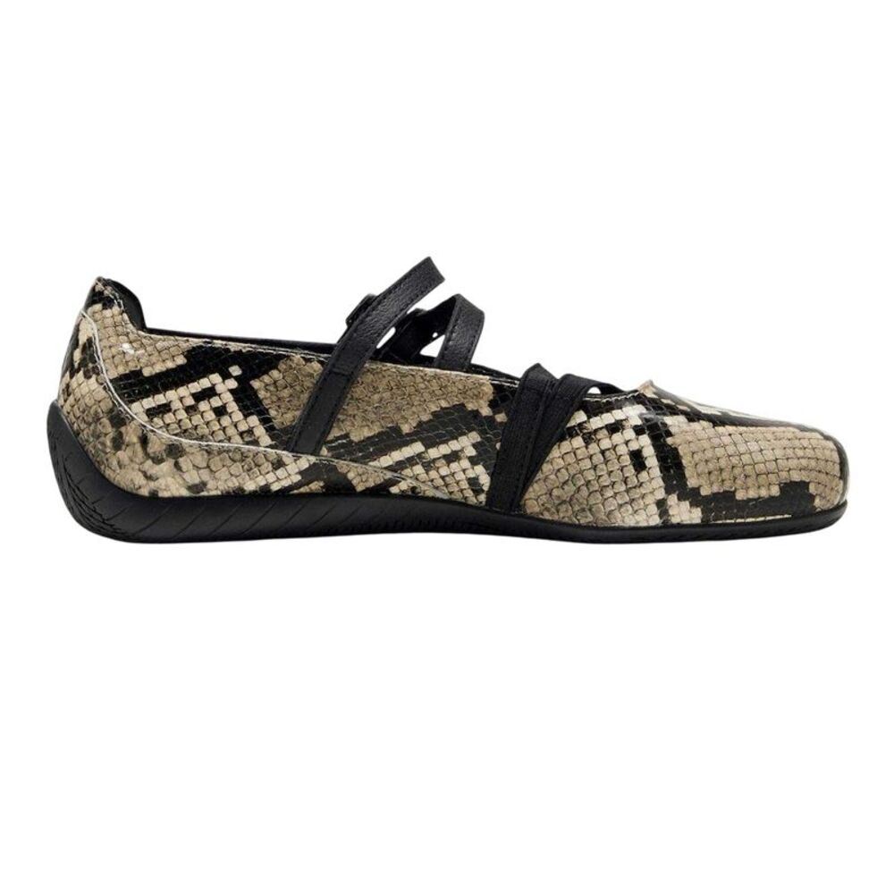Puma Womens/Ladies Speedcat Snake Print Leather Ballet Shoes / Puma Black